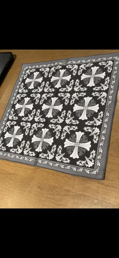 Pre-owned Chrome Hearts Handkerchief In Black White Grey