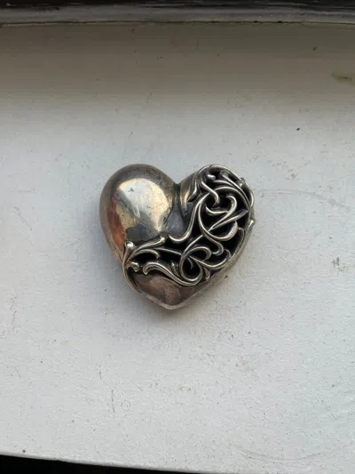 Pre-owned Chrome Hearts Heart Buckle In Silver