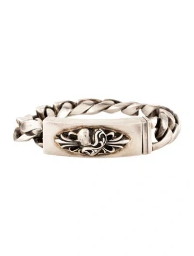 Pre-owned Chrome Hearts Heart Classic Id Bracelet, 6.75" In Multicolor