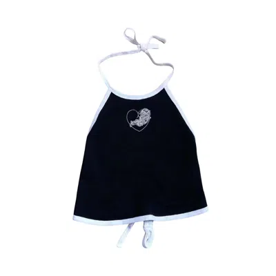 Pre-owned Chrome Hearts Heart Halter Top 'black/white'