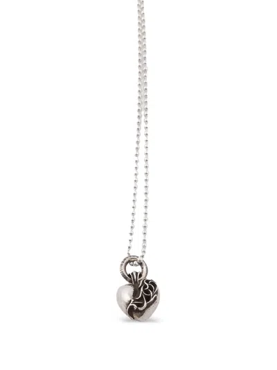 Chrome Hearts Heart-pendant Necklace In Metallic