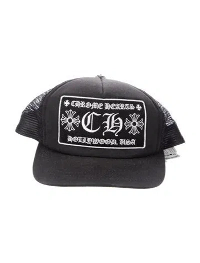 Pre-owned Chrome Hearts Hearts Ch Hollywood Trucker Hat In Black