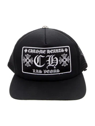 Pre-owned Chrome Hearts Hearts Ch Logo Las Vegas Trucker Hat In Black
