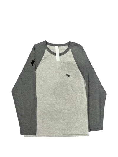 Chrome Hearts Henley Baseball 3 Cross-patch T-shirt In Gray