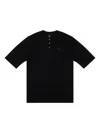 Chrome Hearts Henley Short-sleeve T-shirt In Black