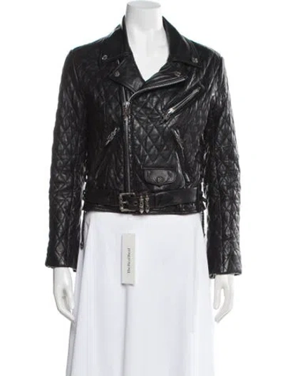 Pre-owned Chrome Hearts Hermes Lined Jj Dean Leather Biker Jacket In Black