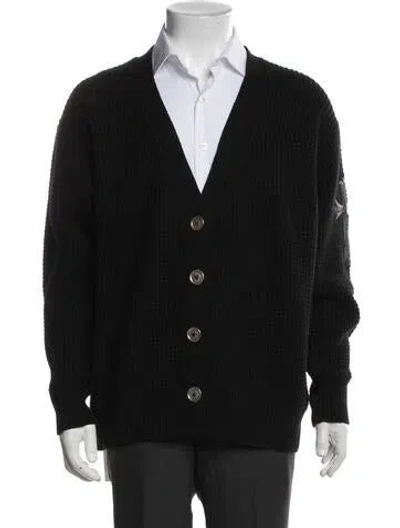 Pre-owned Chrome Hearts 'hit & Run' Waffle Knit Cashmere Cardigan In Black