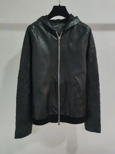 Chrome Hearts Hoded Zipper Casual Jacket In Black
