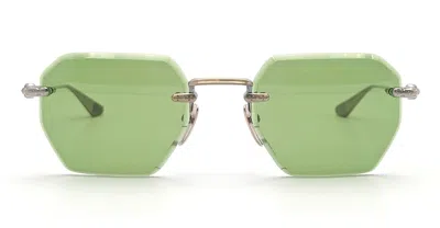 Chrome Hearts Hole Shot - Antique Gold Sunglasses In Green