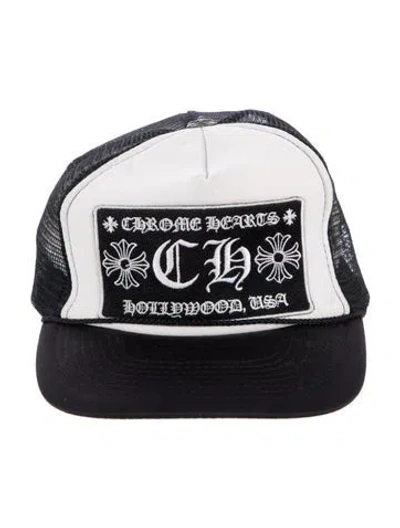 Pre-owned Chrome Hearts Hollywood Ch Logo Trucker In Black