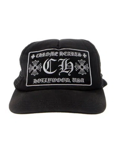 Pre-owned Chrome Hearts Hollywood Trucker Cap In Black