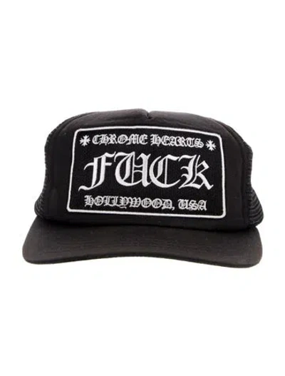 Pre-owned Chrome Hearts Hollywood Trucker Hat In Black
