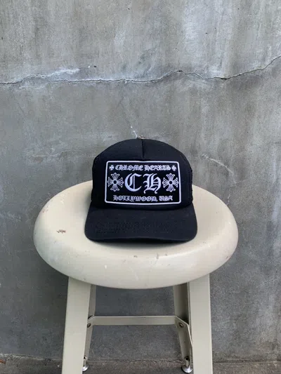 Pre-owned Chrome Hearts Hollywood Trucker Hat In Black