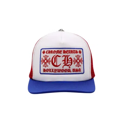 Pre-owned Chrome Hearts Hollywood Usa Trucker Hat 'blue/white/red'