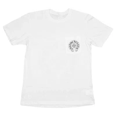 Pre-owned Chrome Hearts Horse Shoe Logo Pocket T-shirt Mens Style : 991216 In White