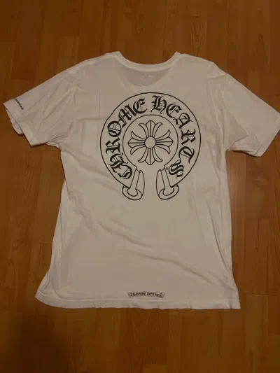 Pre-owned Chrome Hearts Horse Shoe Pocket Logo T Shirt In White