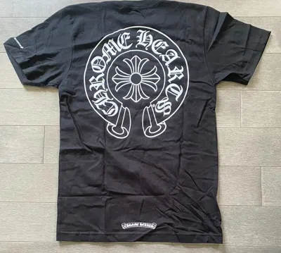 Pre-owned Chrome Hearts Horse Shoe Ss Pocket Crewneck Tee Black Size S ?✅