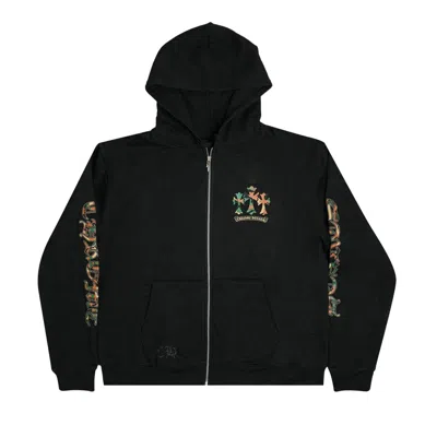 Pre-owned Chrome Hearts Horse Zip Up Hoodie 'black/camo' | Men's Size L