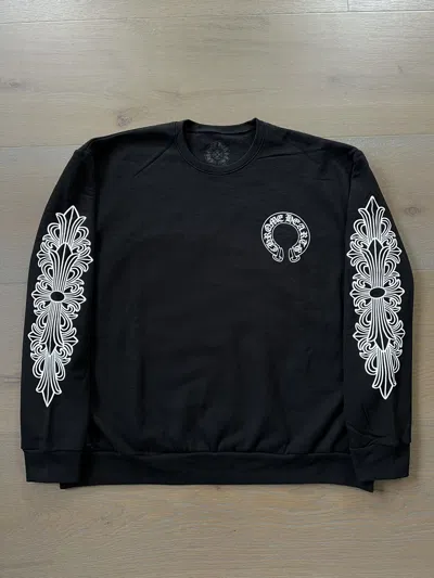 Pre-owned Chrome Hearts Horseshoe Floral Crewneck In Black