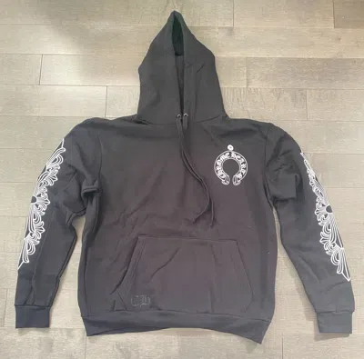 Pre-owned Chrome Hearts Horseshoe Floral Cross Sleeve Pullover Hoodie Black Size M ?✅