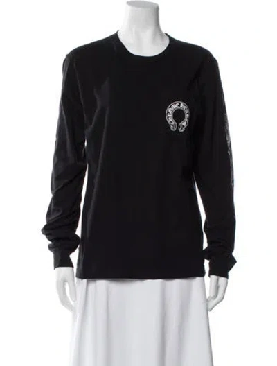 Pre-owned Chrome Hearts Horseshoe Floral Graphic Print T-shirt In Black