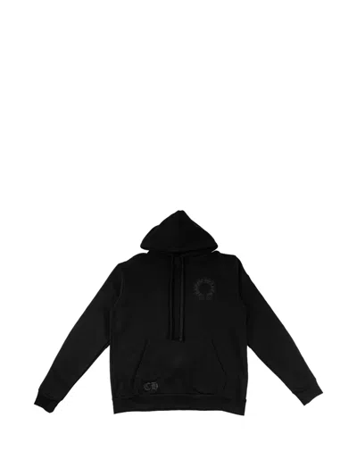 Chrome Hearts Horseshoe Floral Hoodie In Black