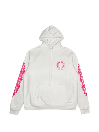 Chrome Hearts Horseshoe Floral Hoodie In White