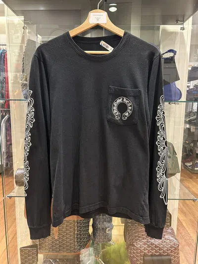 Pre-owned Chrome Hearts Horseshoe Floral Longsleeve In Black