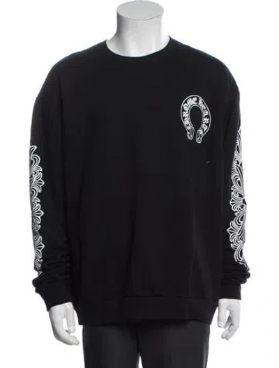 Pre-owned Chrome Hearts Horseshoe Graphic Print Sweatshirt In Black