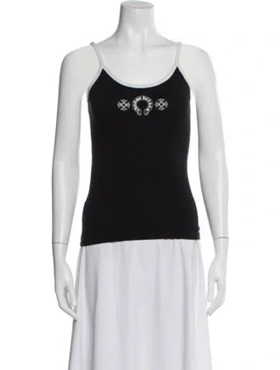 Pre-owned Chrome Hearts Horseshoe Graphic Print Top In Black