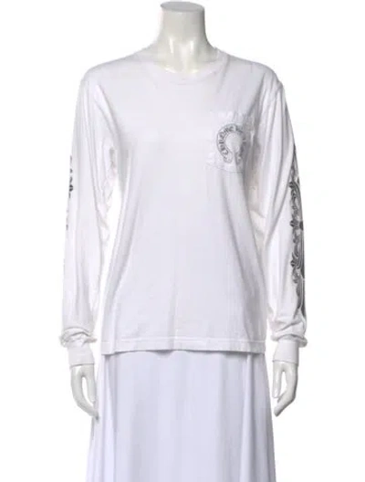 Pre-owned Chrome Hearts Horseshoe Graphic Print T-shirt In White
