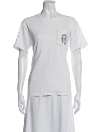 Pre-owned Chrome Hearts Horseshoe Logo Graphic Print T-shirt In White