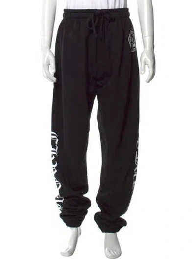 Pre-owned Chrome Hearts Horseshoe Logo Joggers In Black