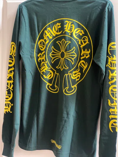 Pre-owned Chrome Hearts Horseshoe Logo Long Sleeves T-shirt In Green/yellow