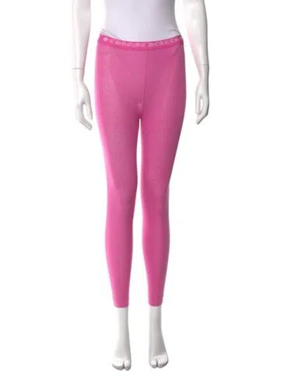 Pre-owned Chrome Hearts Horseshoe Logo Skinny Leg Pants In Pink/white