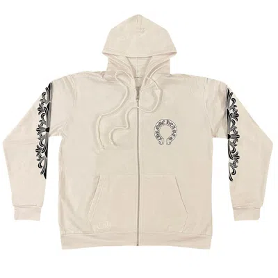 Pre-owned Chrome Hearts Horseshoe Logo Zip Up Hoodie 'white'