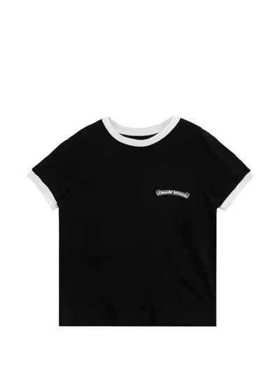 Chrome Hearts Horseshoe Logo-print Ringer T-shirt In Black
