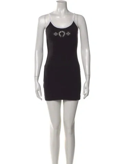 Pre-owned Chrome Hearts Horseshoe Mini Dress In Black