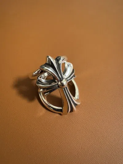 Pre-owned Chrome Hearts Infinity Cross Ring In Silver