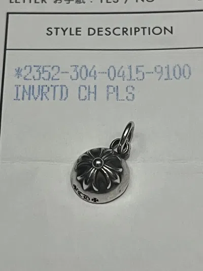 Pre-owned Chrome Hearts Inverted Ch Plus Pendant In Silver