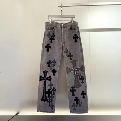 Chrome Hearts Jeans With Belt Loops In Gray