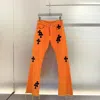 Chrome Hearts Jeans With Belt Loops In Orange