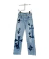 Chrome Hearts Jeans With Signature Pattern In Blue