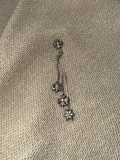 Pre-owned Chrome Hearts Jojo 3-charm Earring - Right In Silver