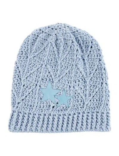 Pre-owned Chrome Hearts Knit Cashmere Star Patch Beanie In Blue