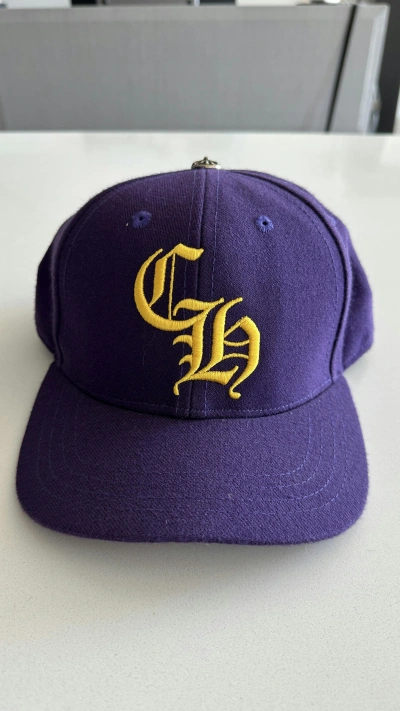 Pre-owned Chrome Hearts Lakers Away Hat In Purple Gold
