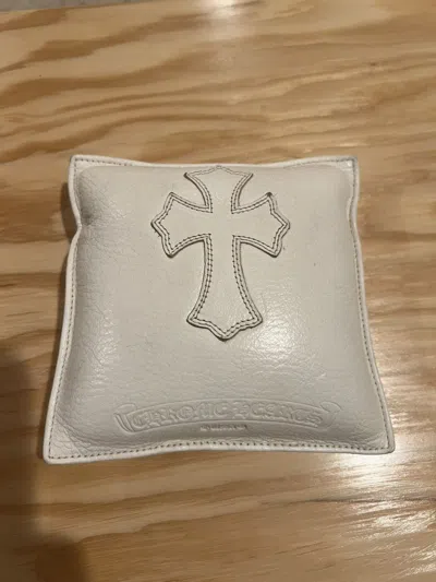 Pre-owned Chrome Hearts Lambskin Leather Glasses Pillow In White