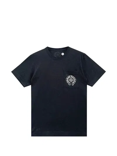 Chrome Hearts Las Vegas Exclusive Horseshoe Logo Chest-pocket T-shirt In Blue