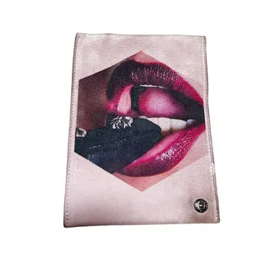 Pre-owned Chrome Hearts Lauriel Ynn Stark Photo Print Leather Pouch In Pink