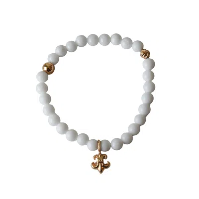 Chrome Hearts Le Fleur Pendant Bead Bracelet Gold